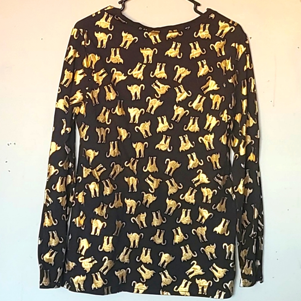No Boundaries Women's Cat Long-Sleeve T-Shirt - Picture 2 of 3